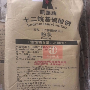 十二烷基硫酸鈉，C12H25SO4Na，
